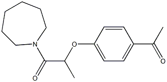 1-(azepan-1-yl)-2-(4-acetylphenoxy)propan-1-one 化学構造式