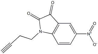 1-(but-3-yn-1-yl)-5-nitro-2,3-dihydro-1H-indole-2,3-dione Structure