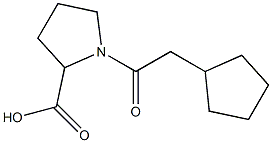 1-(cyclopentylacetyl)pyrrolidine-2-carboxylic acid 结构式