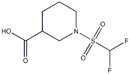 1-(difluoromethane)sulfonylpiperidine-3-carboxylic acid,1038291-18-7,结构式
