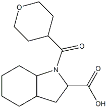 1-(oxan-4-ylcarbonyl)-octahydro-1H-indole-2-carboxylic acid Structure