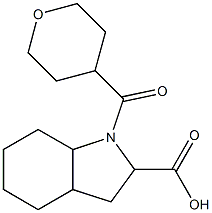 1-(oxan-4-ylcarbonyl)-octahydro-1H-indole-2-carboxylic acid,,结构式