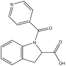 1-(pyridin-4-ylcarbonyl)-2,3-dihydro-1H-indole-2-carboxylic acid|