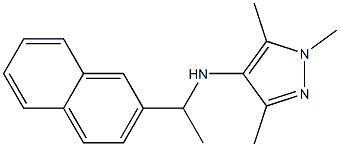 1,3,5-trimethyl-N-[1-(naphthalen-2-yl)ethyl]-1H-pyrazol-4-amine 结构式
