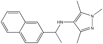 1,3,5-trimethyl-N-[1-(naphthalen-2-yl)ethyl]-1H-pyrazol-4-amine,,结构式