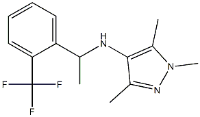 1,3,5-trimethyl-N-{1-[2-(trifluoromethyl)phenyl]ethyl}-1H-pyrazol-4-amine 结构式