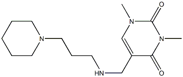 1,3-dimethyl-5-({[3-(piperidin-1-yl)propyl]amino}methyl)-1,2,3,4-tetrahydropyrimidine-2,4-dione|