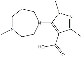 1,3-dimethyl-5-(4-methyl-1,4-diazepan-1-yl)-1H-pyrazole-4-carboxylic acid 化学構造式