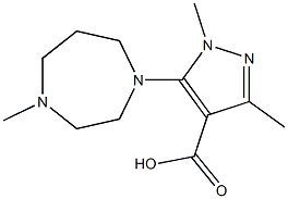 1,3-dimethyl-5-(4-methyl-1,4-diazepan-1-yl)-1H-pyrazole-4-carboxylic acid 结构式