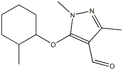 1,3-dimethyl-5-[(2-methylcyclohexyl)oxy]-1H-pyrazole-4-carbaldehyde|