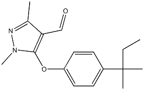 1,3-dimethyl-5-[4-(2-methylbutan-2-yl)phenoxy]-1H-pyrazole-4-carbaldehyde,,结构式