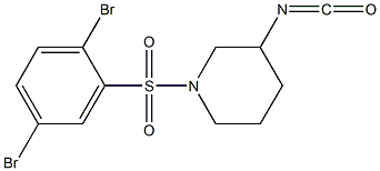 1-[(2,5-dibromobenzene)sulfonyl]-3-isocyanatopiperidine Struktur