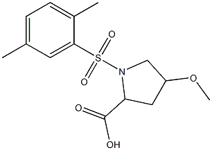 1-[(2,5-dimethylbenzene)sulfonyl]-4-methoxypyrrolidine-2-carboxylic acid Structure