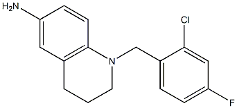 1-[(2-chloro-4-fluorophenyl)methyl]-1,2,3,4-tetrahydroquinolin-6-amine 化学構造式