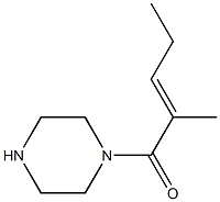 1-[(2E)-2-methylpent-2-enoyl]piperazine Structure