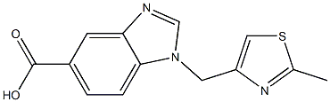 1-[(2-methyl-1,3-thiazol-4-yl)methyl]-1H-1,3-benzodiazole-5-carboxylic acid,,结构式