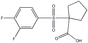 1-[(3,4-difluorophenyl)sulfonyl]cyclopentanecarboxylic acid 化学構造式