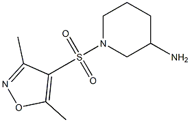 1-[(3,5-dimethyl-1,2-oxazole-4-)sulfonyl]piperidin-3-amine Struktur