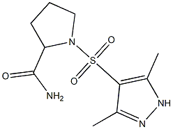 1-[(3,5-dimethyl-1H-pyrazol-4-yl)sulfonyl]pyrrolidine-2-carboxamide,,结构式