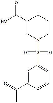 1-[(3-acetylbenzene)sulfonyl]piperidine-3-carboxylic acid 结构式