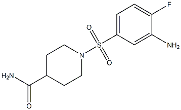 1-[(3-amino-4-fluorobenzene)sulfonyl]piperidine-4-carboxamide Struktur