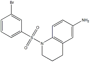 1-[(3-bromobenzene)sulfonyl]-1,2,3,4-tetrahydroquinolin-6-amine,,结构式