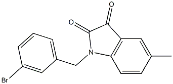 1-[(3-bromophenyl)methyl]-5-methyl-2,3-dihydro-1H-indole-2,3-dione 化学構造式