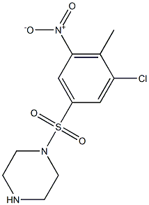 1-[(3-chloro-4-methyl-5-nitrobenzene)sulfonyl]piperazine 结构式