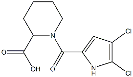 1-[(4,5-dichloro-1H-pyrrol-2-yl)carbonyl]piperidine-2-carboxylic acid 化学構造式