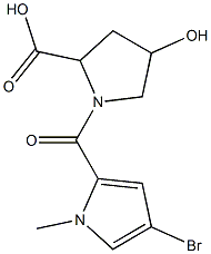 1-[(4-bromo-1-methyl-1H-pyrrol-2-yl)carbonyl]-4-hydroxypyrrolidine-2-carboxylic acid Struktur