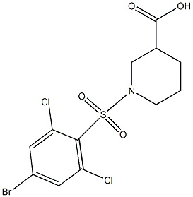 1-[(4-bromo-2,6-dichlorobenzene)sulfonyl]piperidine-3-carboxylic acid