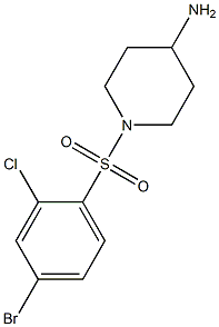 1-[(4-bromo-2-chlorobenzene)sulfonyl]piperidin-4-amine,,结构式