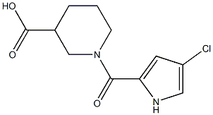 1-[(4-chloro-1H-pyrrol-2-yl)carbonyl]piperidine-3-carboxylic acid 化学構造式