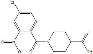 1-[(4-chloro-2-nitrophenyl)carbonyl]piperidine-4-carboxylic acid Structure