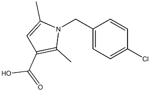 1-[(4-chlorophenyl)methyl]-2,5-dimethyl-1H-pyrrole-3-carboxylic acid,,结构式