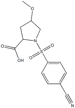 1-[(4-cyanobenzene)sulfonyl]-4-methoxypyrrolidine-2-carboxylic acid,,结构式