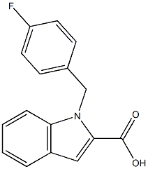 1-[(4-fluorophenyl)methyl]-1H-indole-2-carboxylic acid 结构式