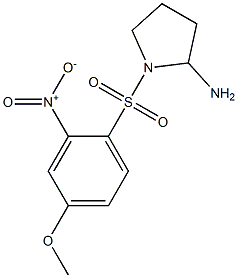 1-[(4-methoxy-2-nitrobenzene)sulfonyl]pyrrolidin-2-amine,,结构式