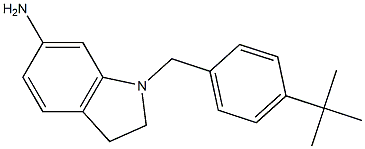 1-[(4-tert-butylphenyl)methyl]-2,3-dihydro-1H-indol-6-amine 化学構造式
