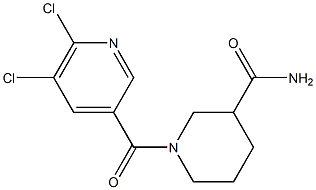 1-[(5,6-dichloropyridin-3-yl)carbonyl]piperidine-3-carboxamide Struktur