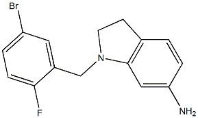1-[(5-bromo-2-fluorophenyl)methyl]-2,3-dihydro-1H-indol-6-amine Struktur