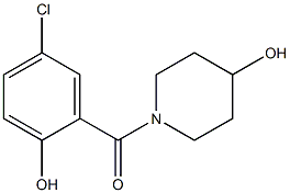 1-[(5-chloro-2-hydroxyphenyl)carbonyl]piperidin-4-ol Structure