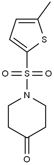 1-[(5-methylthiophene-2-)sulfonyl]piperidin-4-one 化学構造式