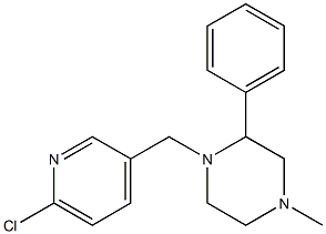 1-[(6-chloropyridin-3-yl)methyl]-4-methyl-2-phenylpiperazine,,结构式