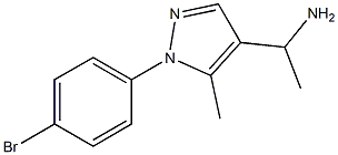 1-[1-(4-bromophenyl)-5-methyl-1H-pyrazol-4-yl]ethan-1-amine,,结构式