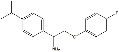 1-[1-amino-2-(4-fluorophenoxy)ethyl]-4-(propan-2-yl)benzene 化学構造式