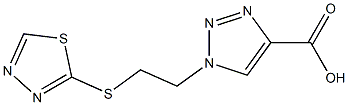 1-[2-(1,3,4-thiadiazol-2-ylsulfanyl)ethyl]-1H-1,2,3-triazole-4-carboxylic acid 化学構造式