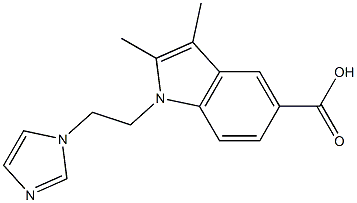 1-[2-(1H-imidazol-1-yl)ethyl]-2,3-dimethyl-1H-indole-5-carboxylic acid,,结构式