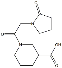 1-[2-(2-oxopyrrolidin-1-yl)acetyl]piperidine-3-carboxylic acid,,结构式