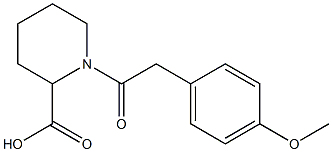 1-[2-(4-methoxyphenyl)acetyl]piperidine-2-carboxylic acid Struktur